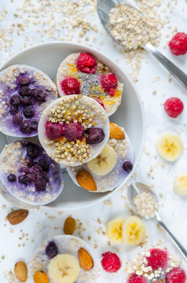 Rezeptbild: vegane Oatmeal Cups zum Einfrieren 