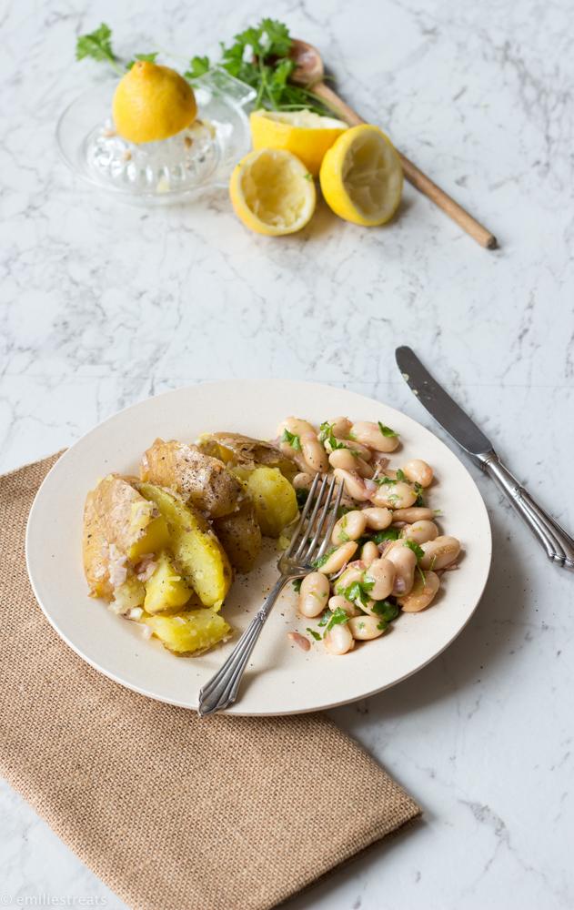 Rezeptbild: Zitronenkartoffeln mit weißem Bohnensalat