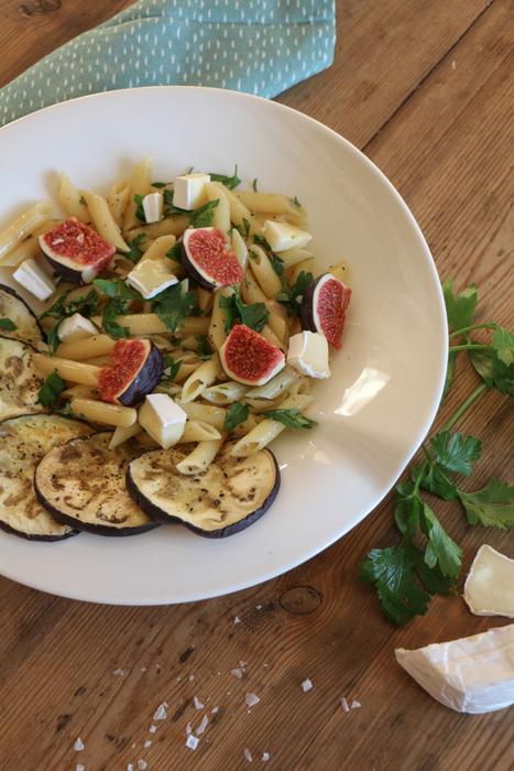 Rezeptbild: Penne mit Auberginen und Feigen