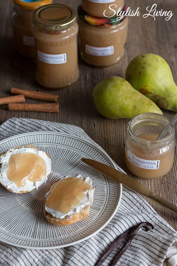 Rezeptbild: Birnenmarmelade mit Vanille und Zimt