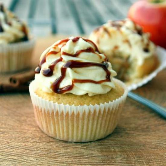 Rezeptbild: Apfel-Zimt-Karamell Cupcakes