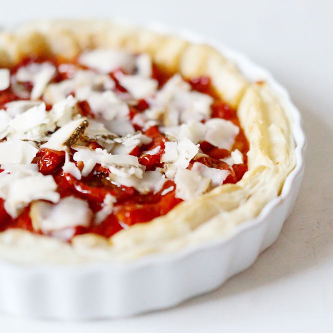 Rezeptbild: Tarte mit getrockneten Tomaten und Ziegenkäse