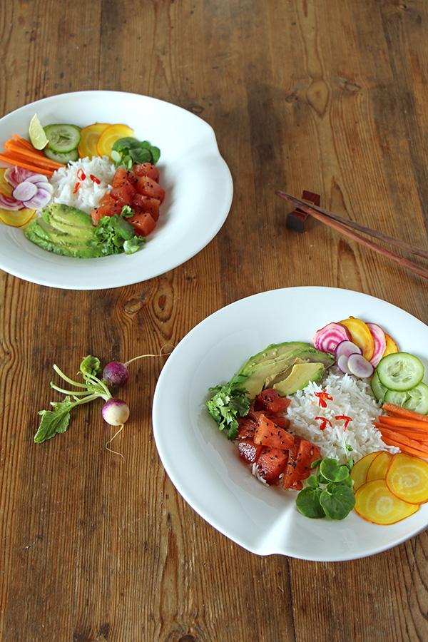 Rezeptbild: Veggie Poke Powl mit veganem Thunfisch