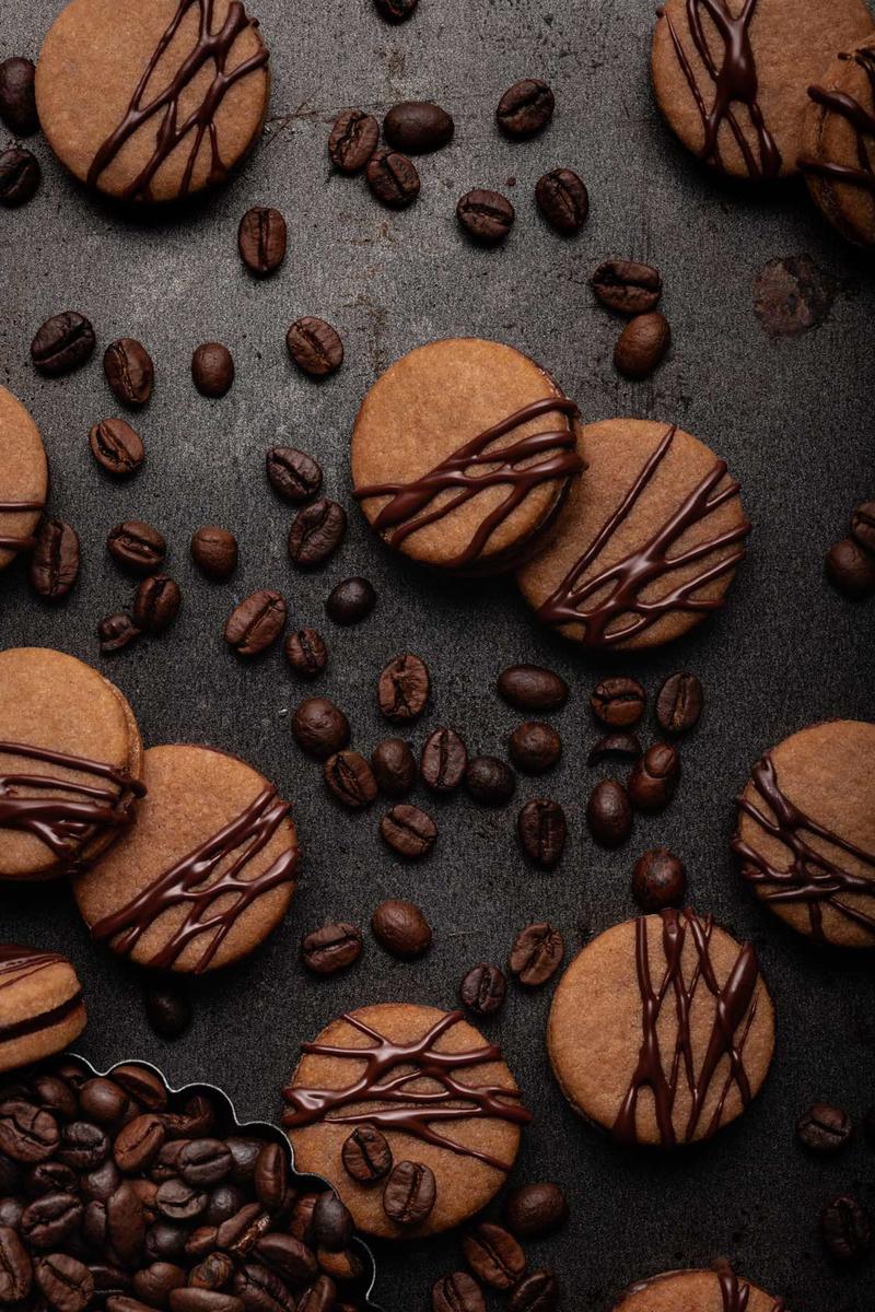 Rezeptbild: Gefüllte Kaffee Plätzchen mit Kakao