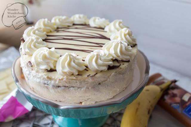 Rezeptbild: Kleine Torten: Bananen-Sahne-Torte mit weißer Schokolade
