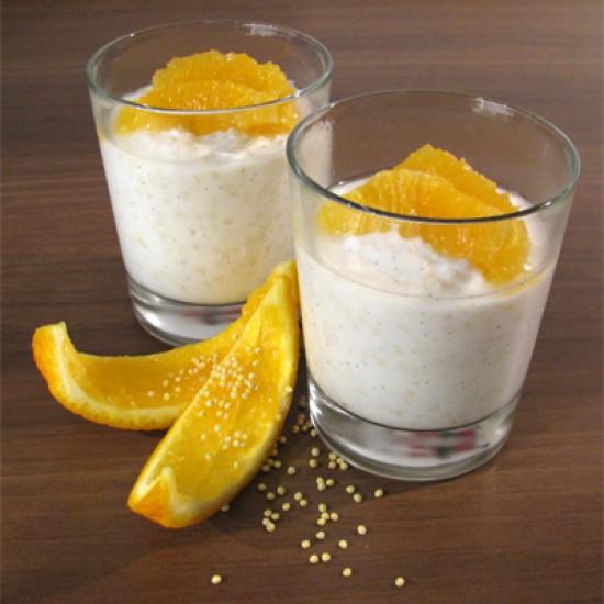 Rezeptbild: Joghurt-Hirse-Dessert mit Orangen