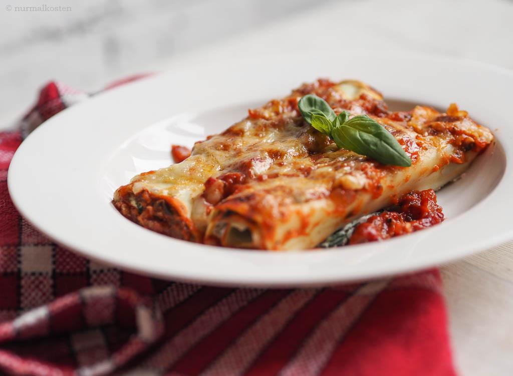 Rezeptbild: Spinat Lasagne Roll-ups