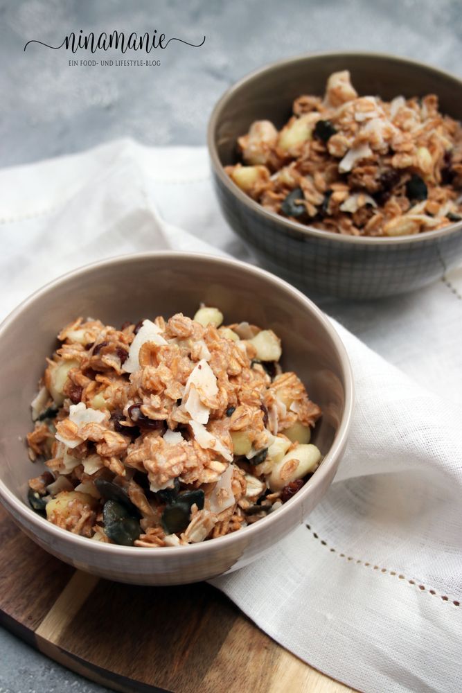 Rezeptbild: Dinkel-Porridge mit Apfel, Kokos-Chips und Rosinen