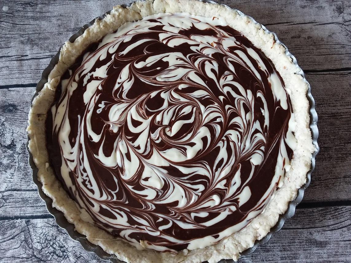 Rezeptbild: Tarte au Chocolat mit Cheesecake Swirl