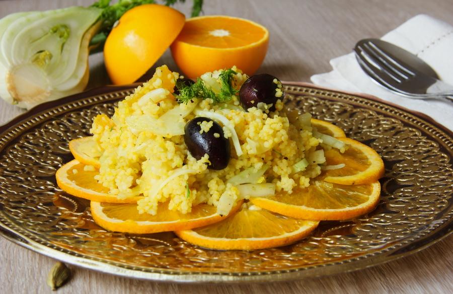 Rezeptbild: Cous Cous Salat mit Fenchel und Orangen