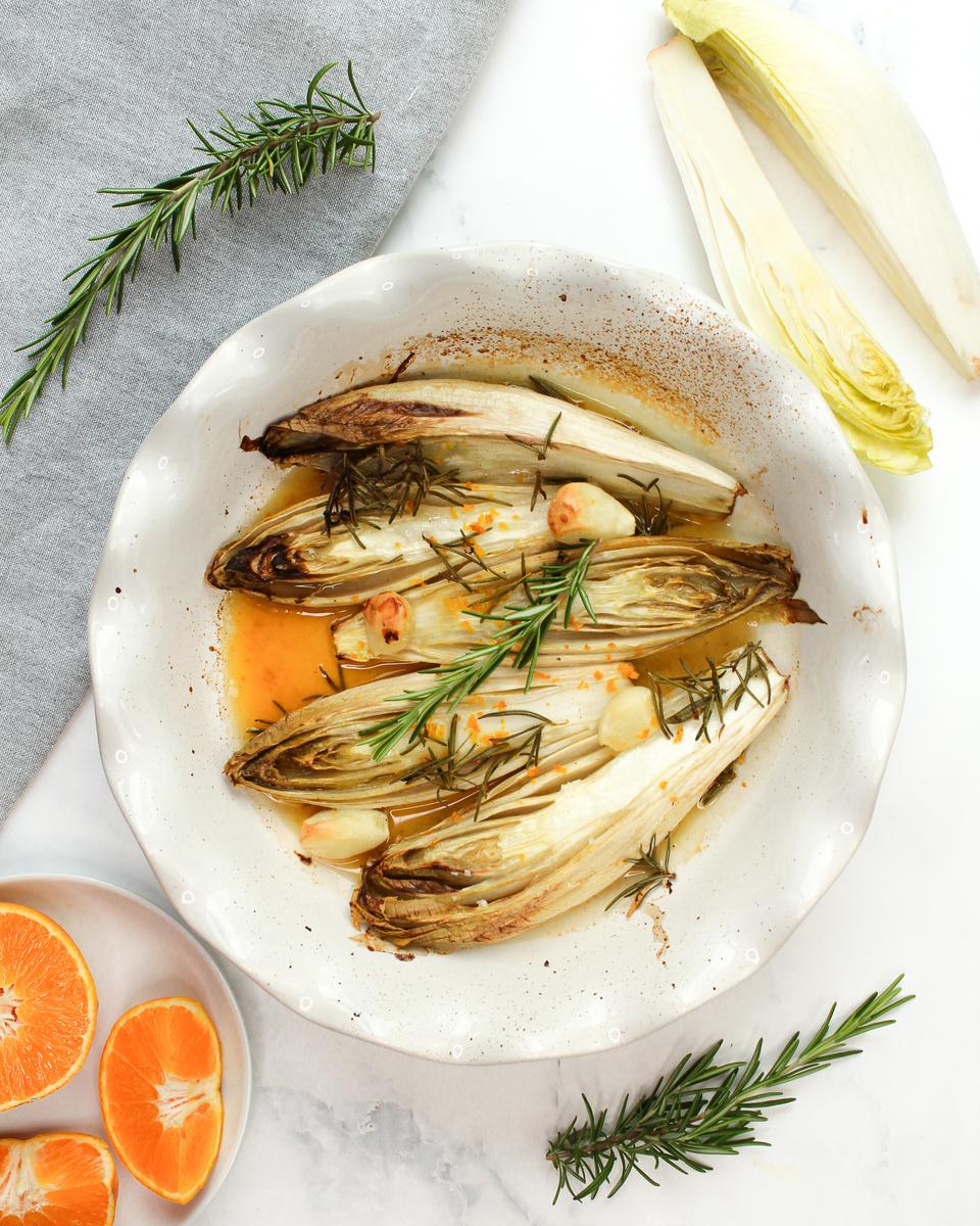 Rezeptbild: Chicorée mit Orange aus dem Ofen vegan