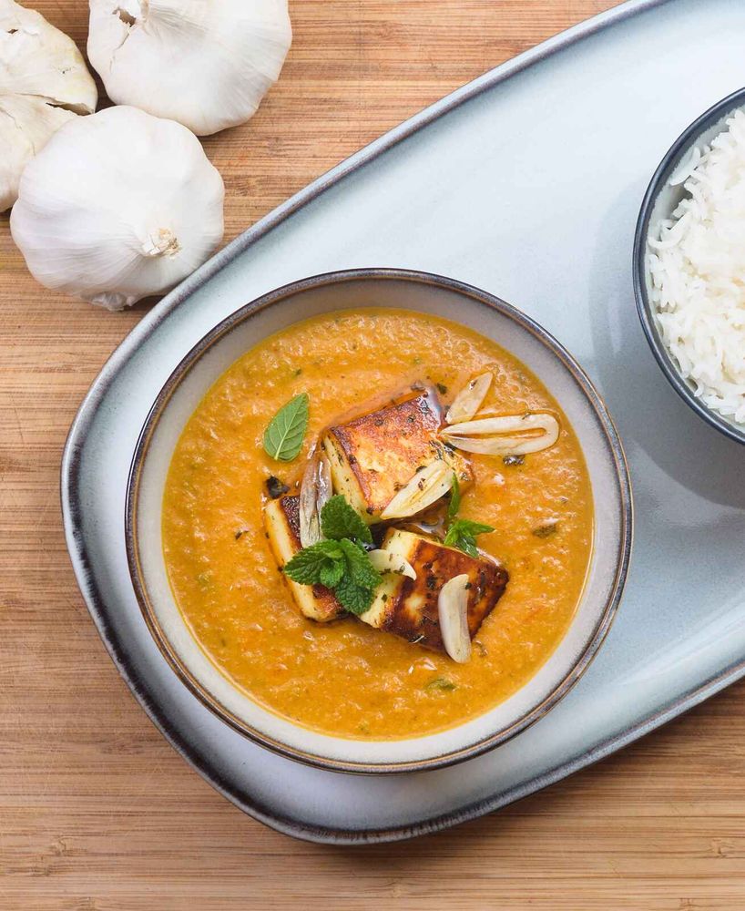 Rezeptbild: Lasooni Paneer Tikka – Knoblauch-Curry mit Paneer