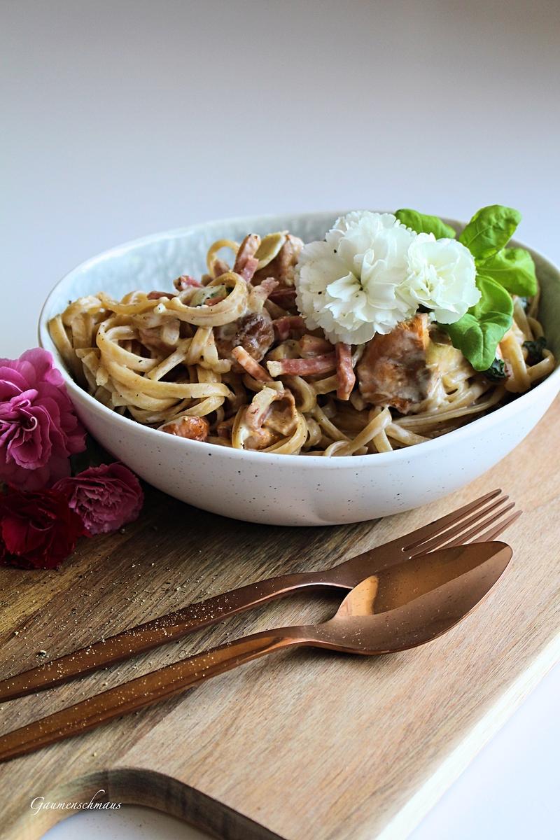 Rezeptbild: Eierschwammerl-Schinkenspeck-Pasta