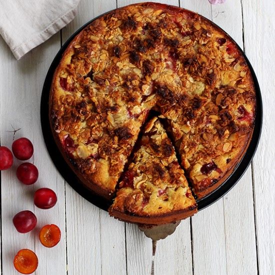 Rezeptbild: Mirabellenkuchen mit Mandelstreuseln