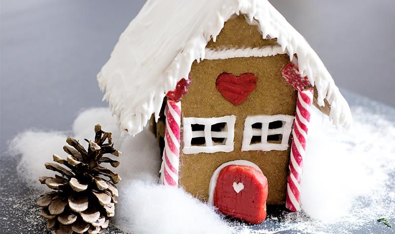 Rezeptbild: Einfaches Lebkuchenhaus mit Vorlage