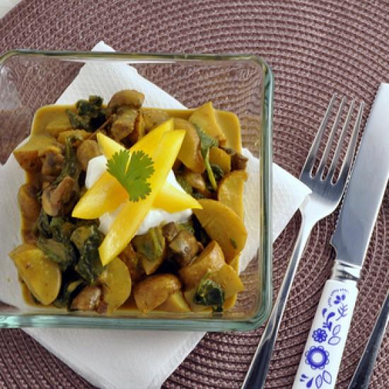 Rezeptbild: Kartoffel Spinat Curry