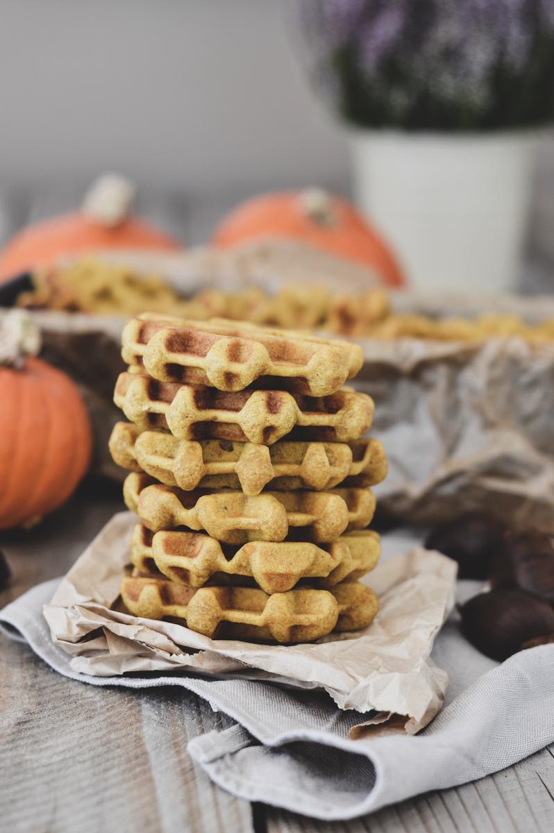 Rezeptbild: Fluffige, süße Kürbiswaffeln