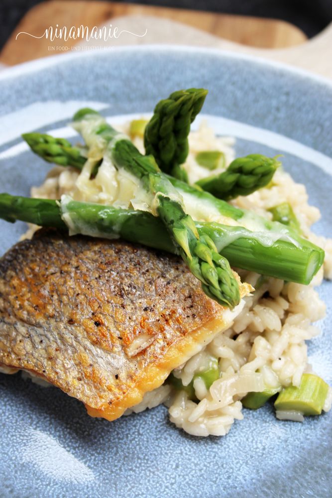 Rezeptbild: Risotto mit grünem Spargel und Zander