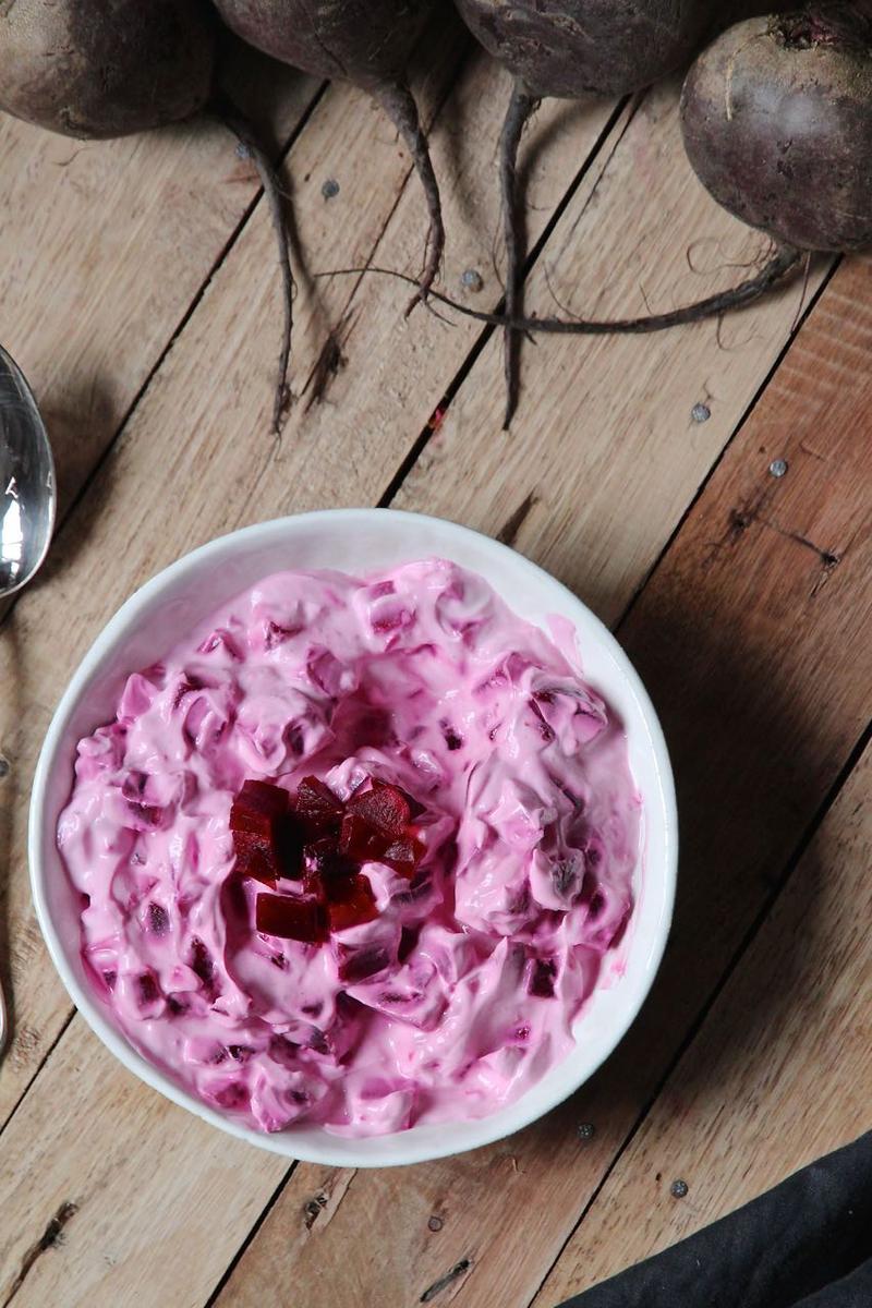 Rezeptbild: Borani-e Laboo - Rote Beete Joghurt-Dip