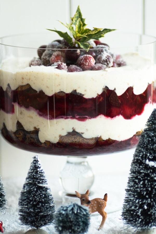 Rezeptbild: Lebkuchen-Trifle mit Cranberry-Pflaumen-Kompott
