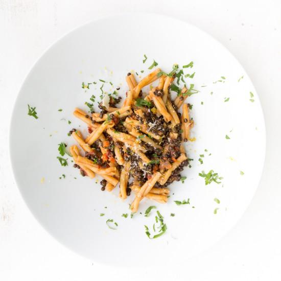 Rezeptbild: Pasta mit Linsen-Ragout