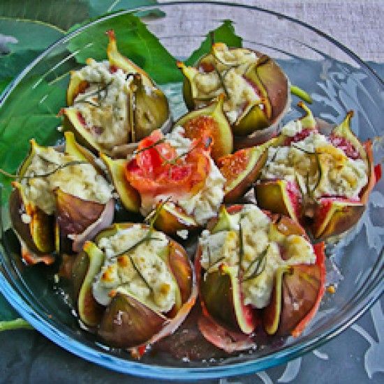 Rezeptbild: Gratinierte Feigen mit Ziegenfrischkäse