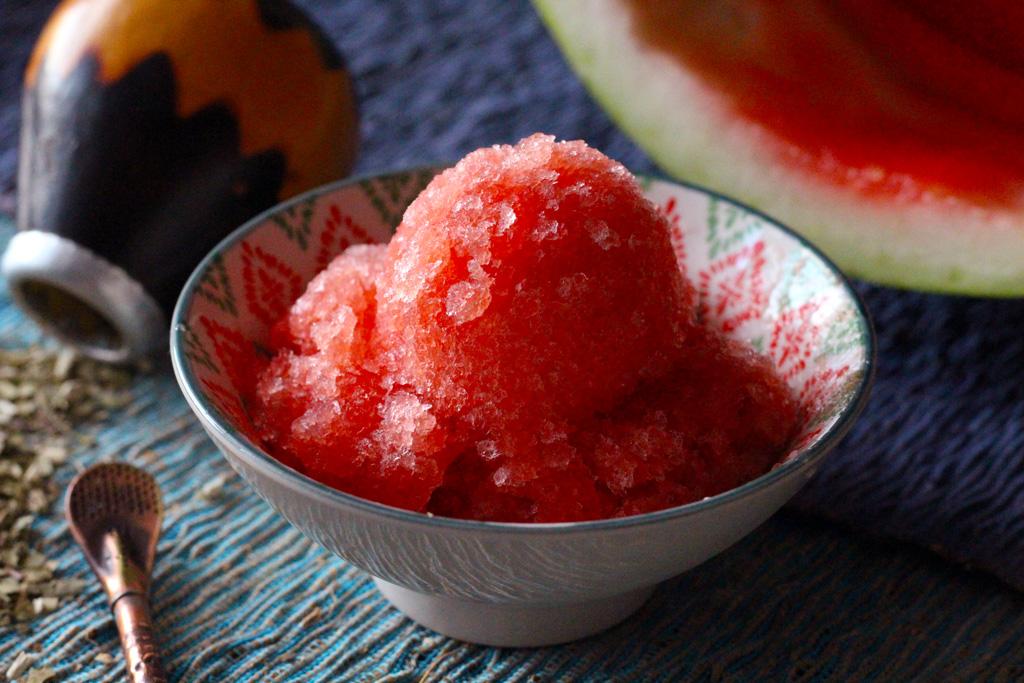 Rezeptbild: Sorbet aus Wassermelone und Mate
