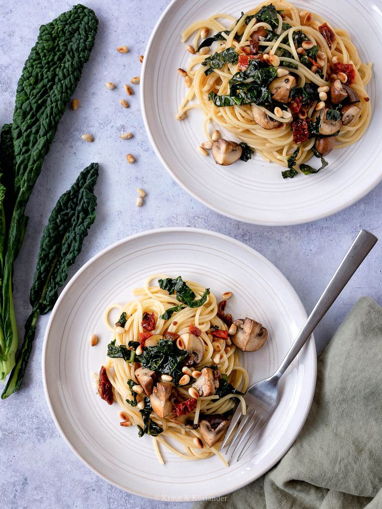 Rezeptbild: Spaghetti mit Schwarzkohl