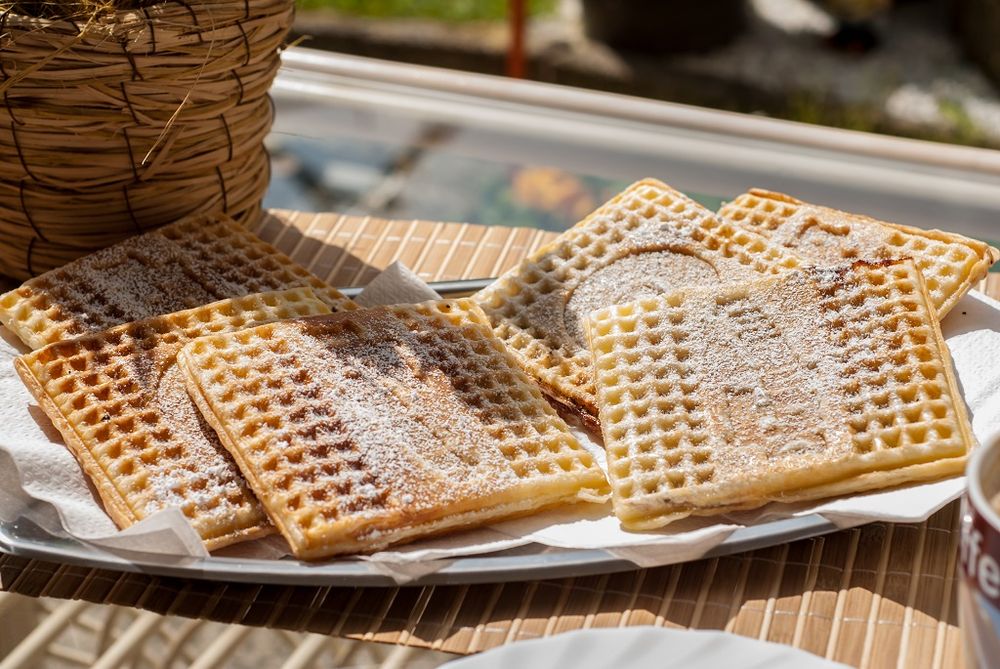 Rezeptbild: Blätterteigwaffeln gefüllt