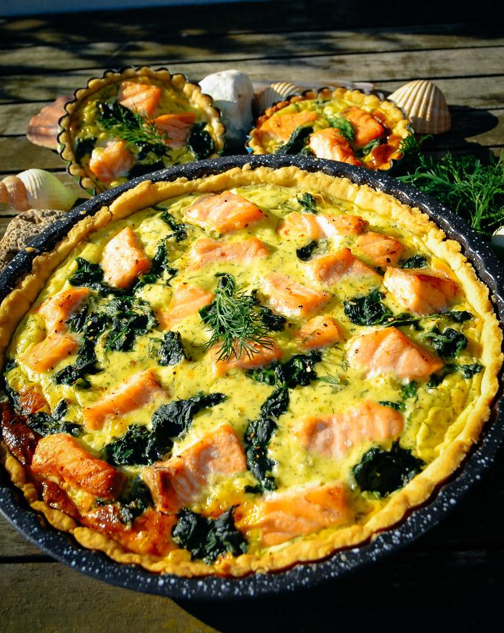 Rezeptbild: Quiche mit Lachs und Spinat