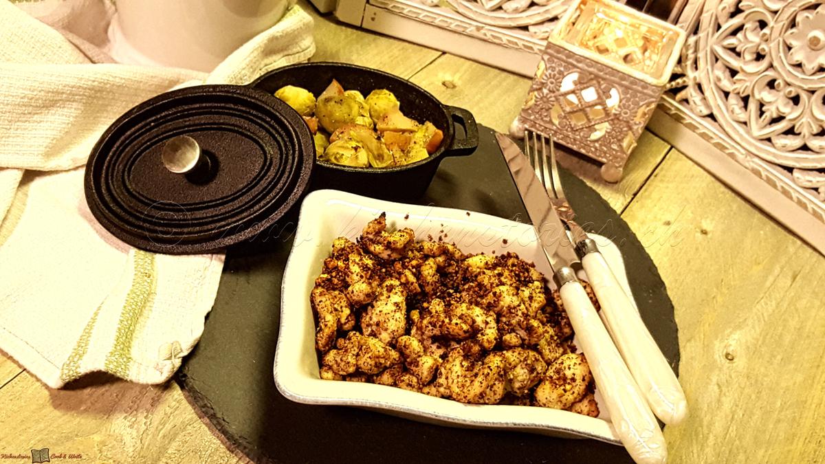 Rezeptbild: Orangengeschnetzeltes an Haselnusspanade