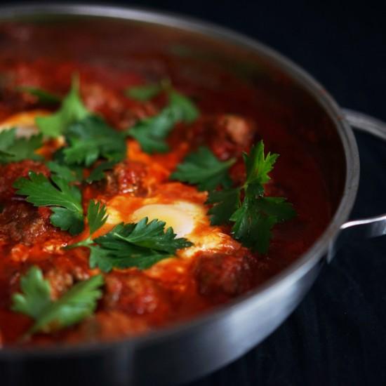 Rezeptbild: Kefta Tajine mit Hackbällchen in Tomatensauce