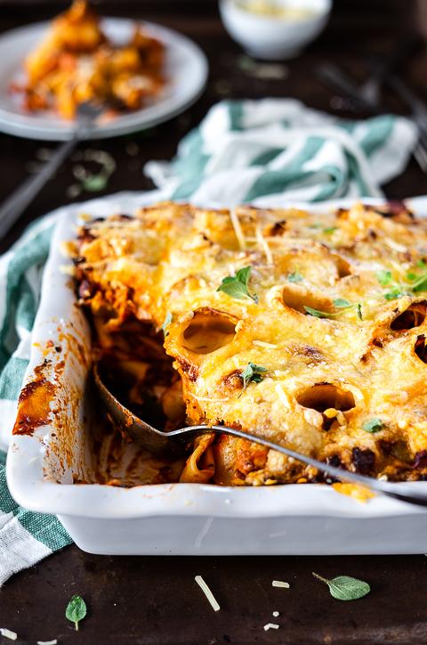 Rezeptbild: Nudel Gratin mit Zucchini-Möhre-Hack Lieblings Bolognese 