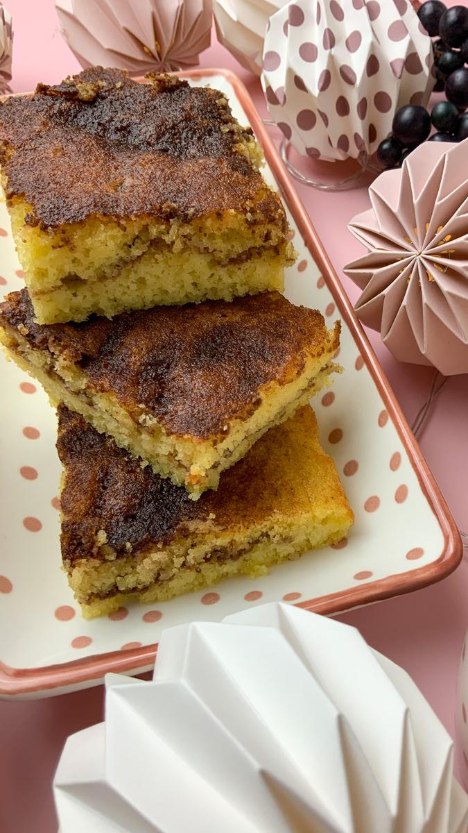 Rezeptbild: Saftiger Zimtkuchen vom Blech ohne Zucker
