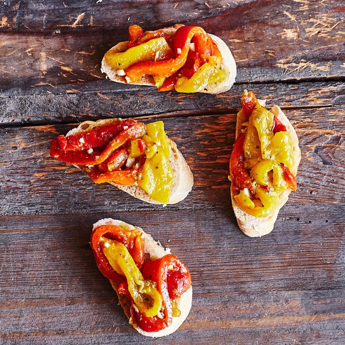 Rezeptbild: Bruschetta mit gegrillten Paprika