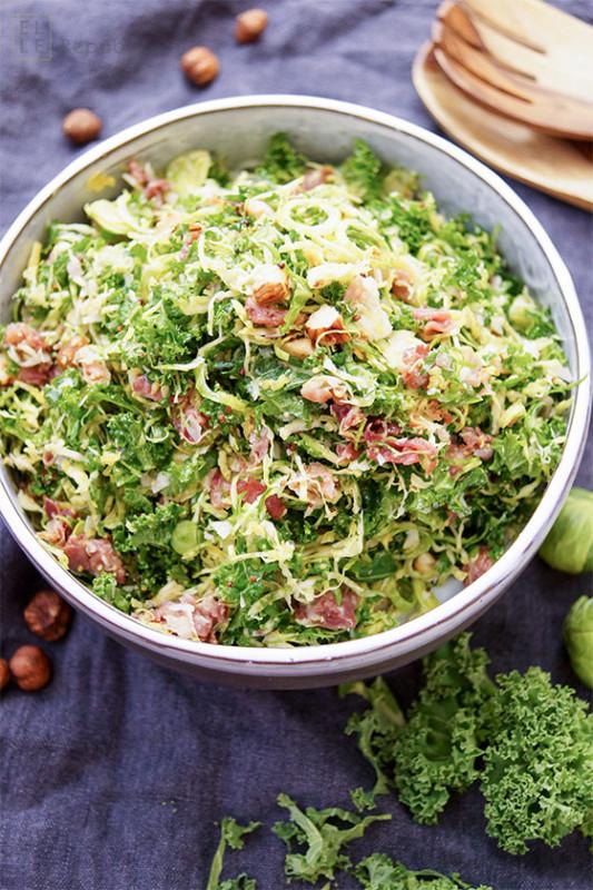 Rezeptbild: Grünkohl Salat mit Parmaschinken