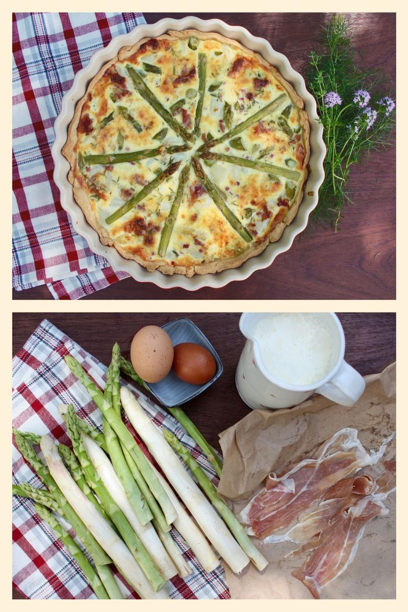 Rezeptbild: Spargelquiche mit Parmaschinken