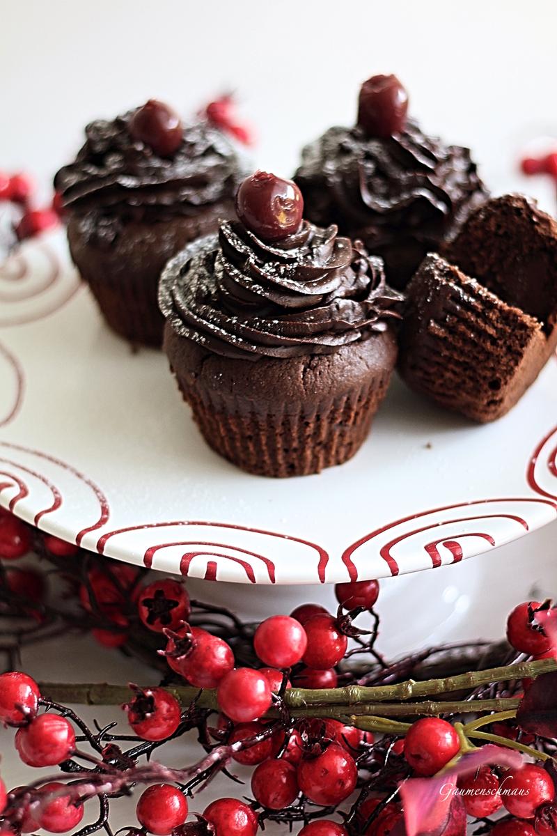 Rezeptbild: Schwarzwälder-Kirsch-Cupcakes