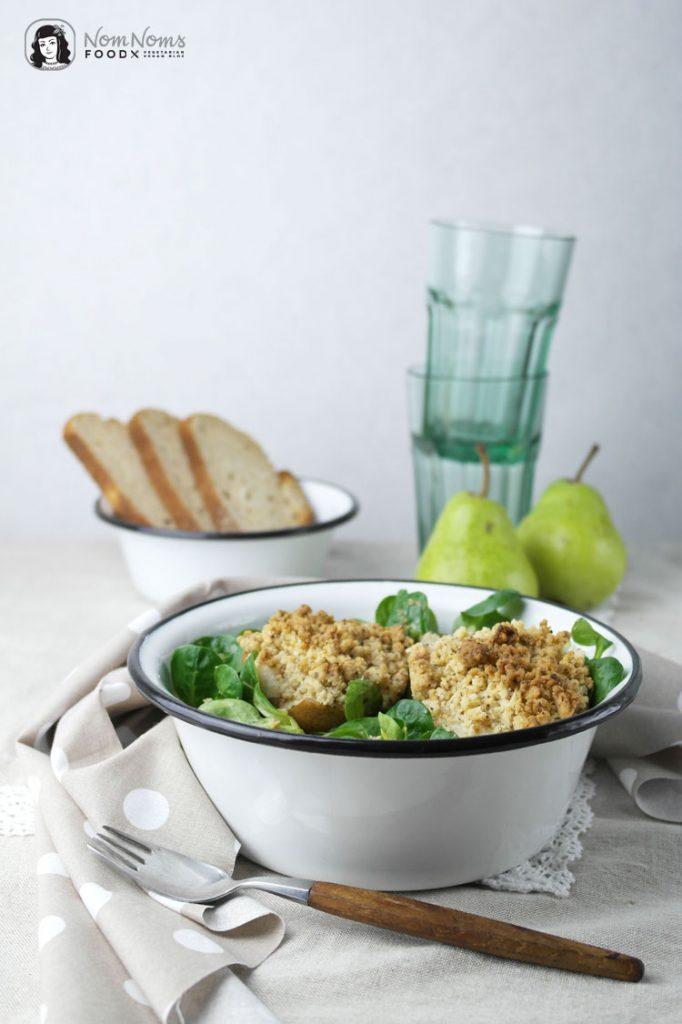 Rezeptbild: Feldsalat mit gebackener Birne