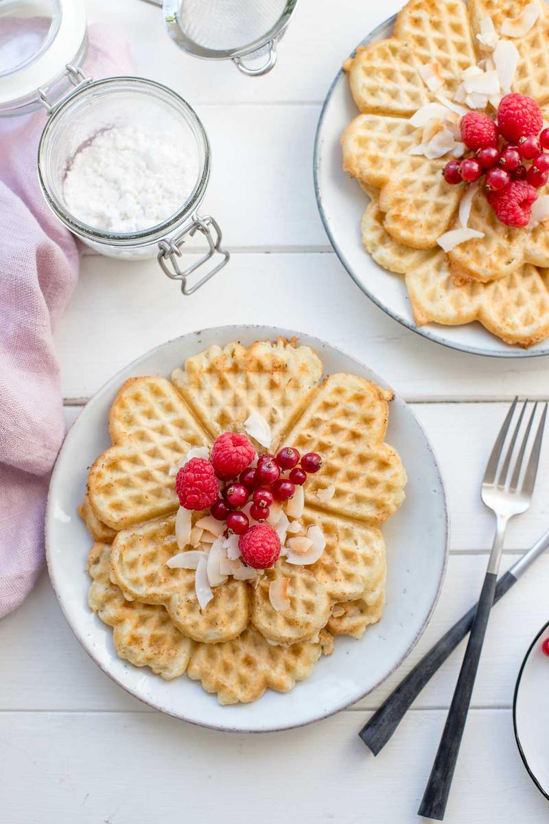 Rezeptbild: Kokoswaffeln mit Kokosmilch