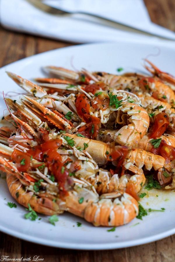 Rezeptbild: Scampi in Tomaten Weißwein Sauce