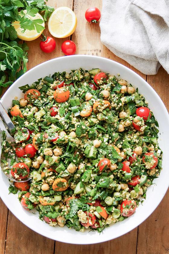 Rezeptbild: Kichererbsen Taboulé mit frischen Kräutern