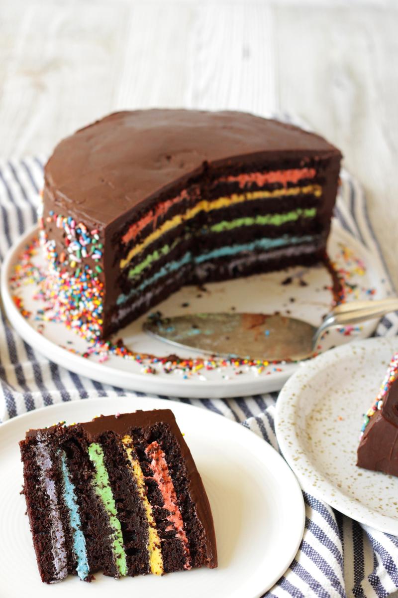 Rezeptbild: Schoko-Regenbogentorte