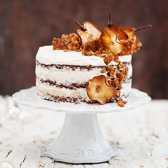 Rezeptbild: Beschwipste Birnen Kokos Torte