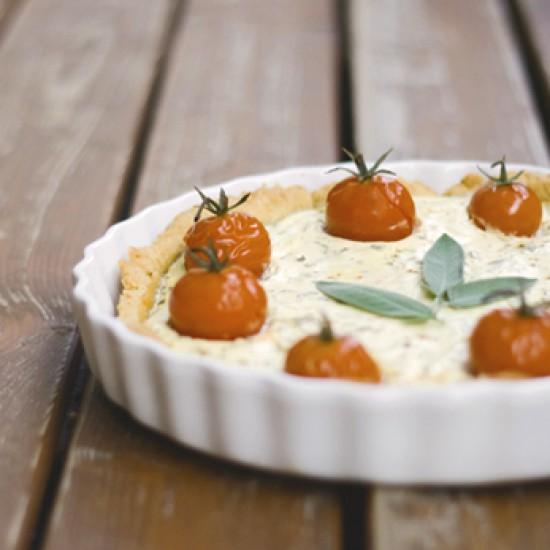 Rezeptbild: Kräutertarte mit Ziegenfrischkäse