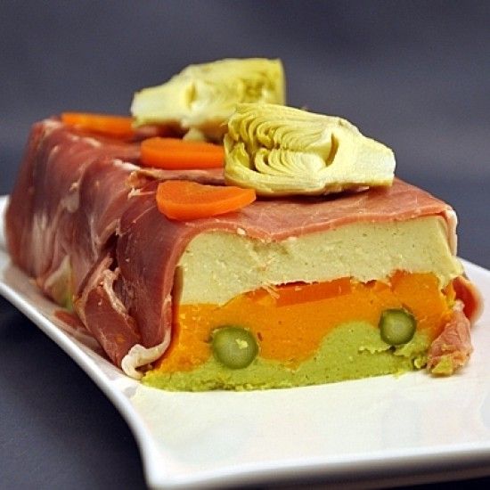 Rezeptbild: Terrine mit 3 Gemüsen und Serrano-Schinken