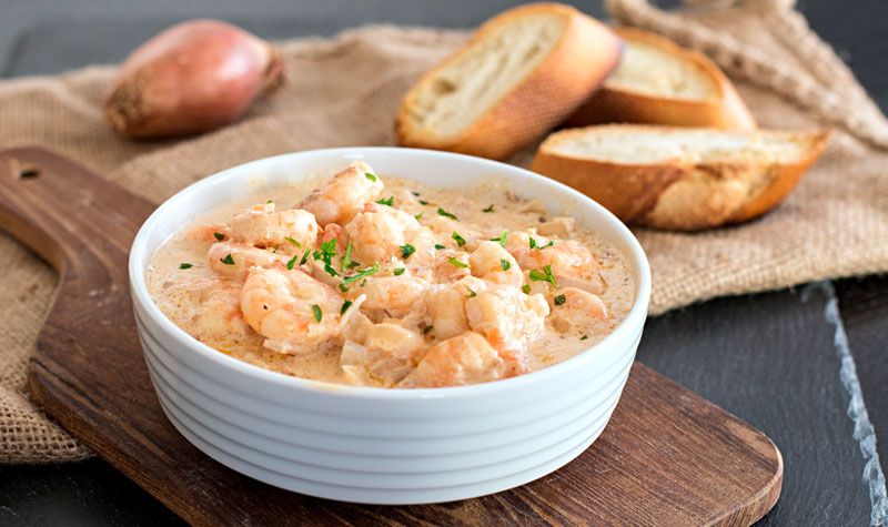 Rezeptbild: Garnelen in Weißwein-Sauce