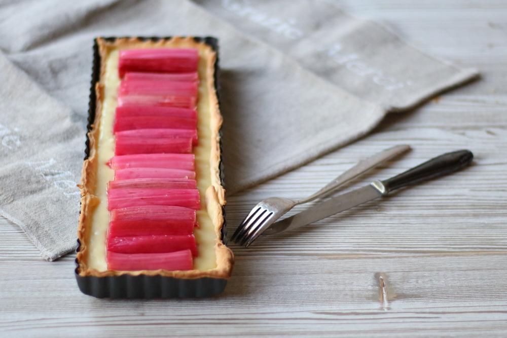 Rezeptbild: Rhabarber-Schokolade-Tarte