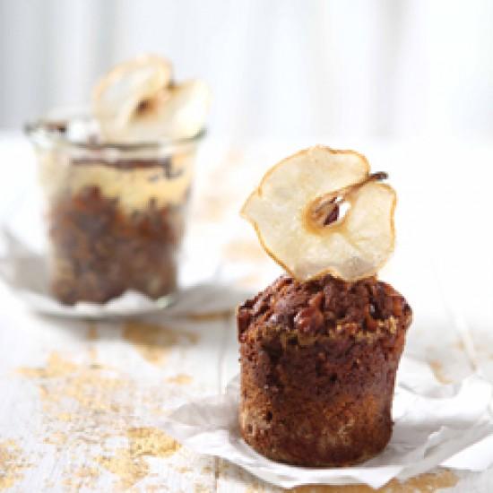 Rezeptbild: Walnuss Nashi Caramel Küchlein im Glas