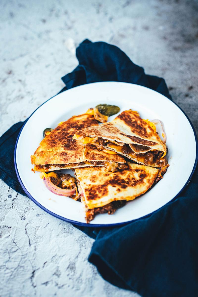 Rezeptbild: Saftige Cheeseburger Quesadillas